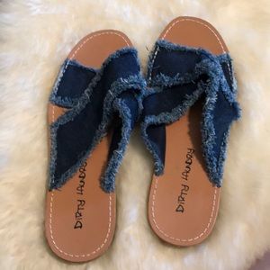 Brand new !! dirty laundry denim cross sandals